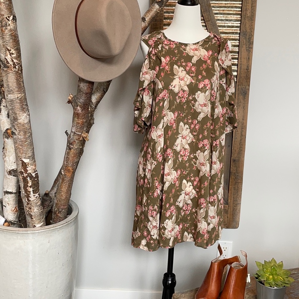 Angie boho mini dress with ruffles